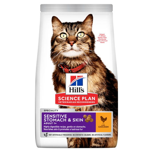 Comida para Gato Hills: Science Diet Adulto Sensitive Stomach & Skin 1.58kg