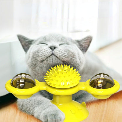 Juguete interactivo girador para gatos, luz led y bolitas de catnip